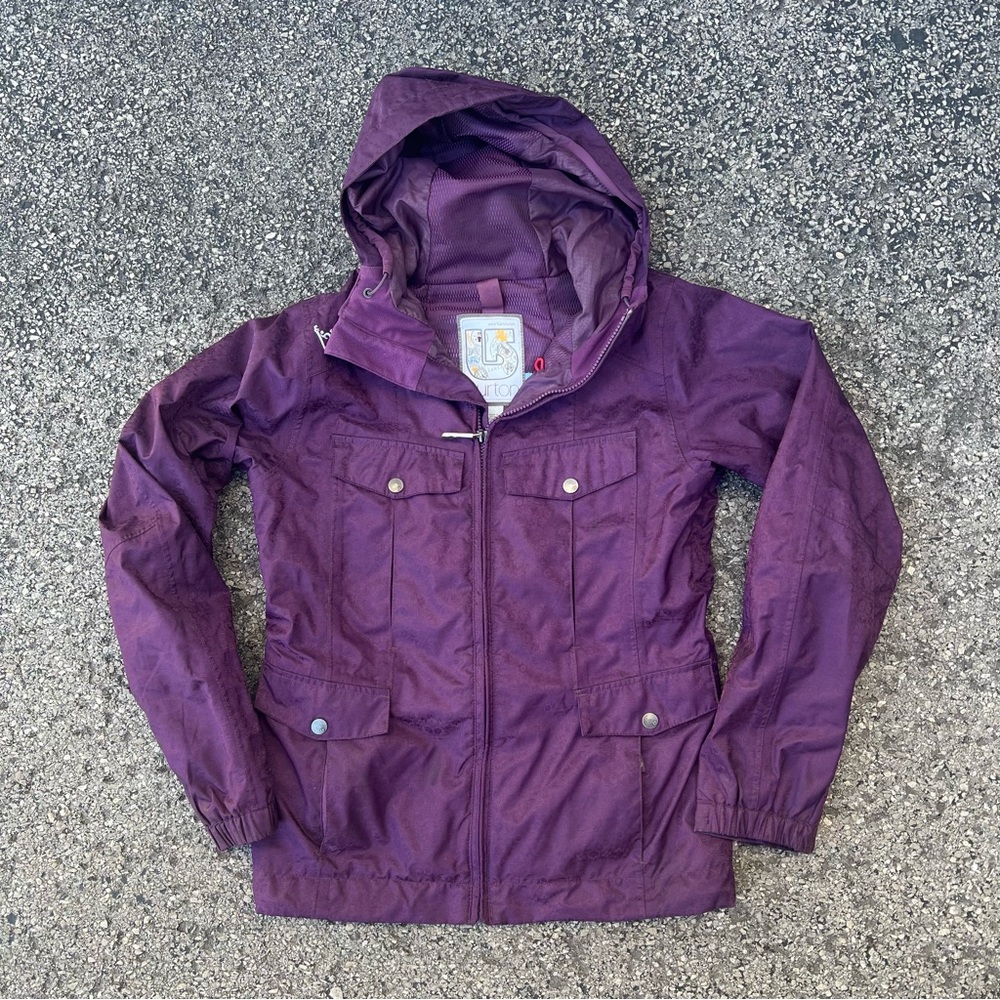 Burton Womens Fleece Lined Hooded Full Zip Snowboard Ski Jacket Size XS